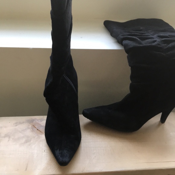 Kenneth Cole black suede boots worn once - Picture 3 of 4
